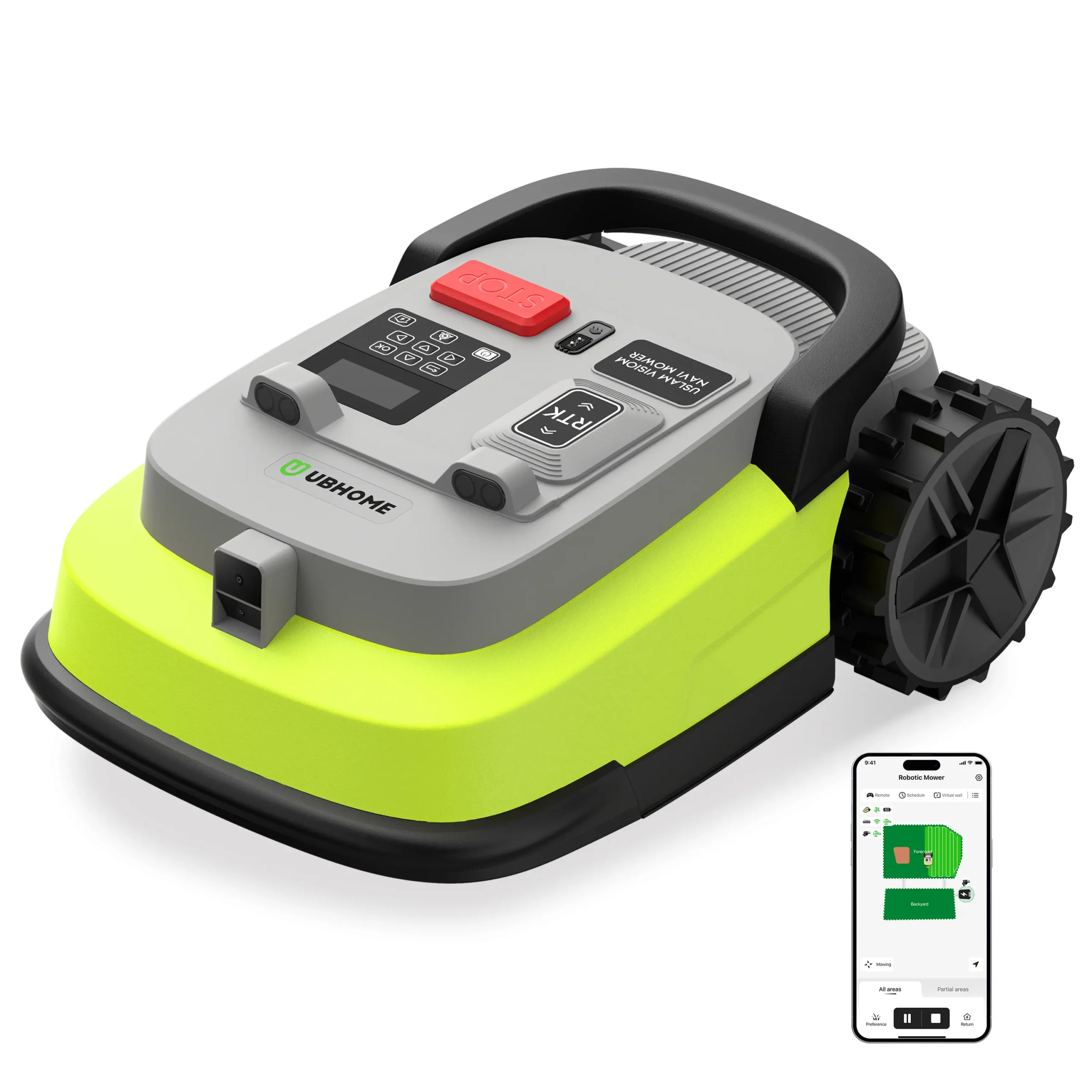 UBHOME robotplæneklipper med mobiltelefon